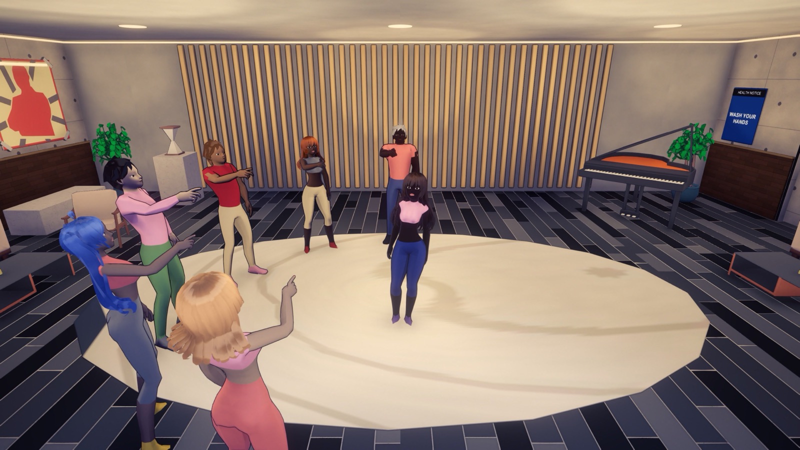 Residents pointing at each other in the meeting room